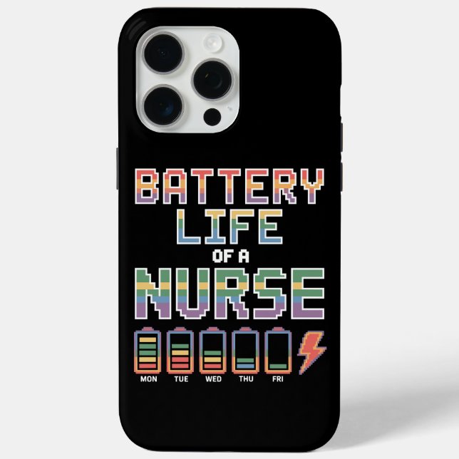 Coques Case-Mate iPhone Citation drôle sur la vie de batterie d'infirmière (Verso)