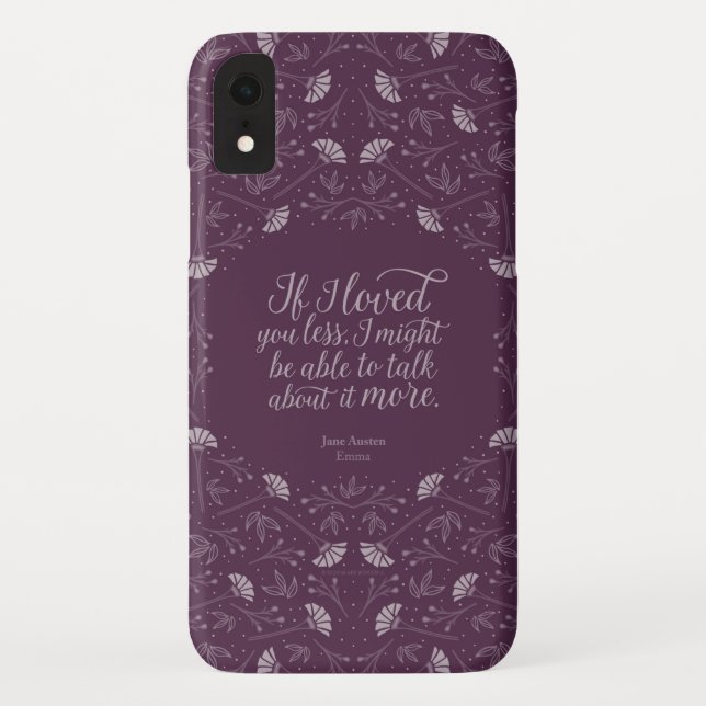 Coques Case-Mate iPhone Citation florale pourpre d'amour de livre de Jane (Dos)