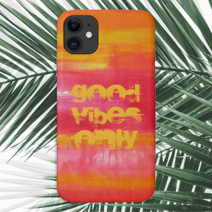 Case-Mate iPhone Case Citation "Good Vibes uniquement" Rose Rouge Jaune