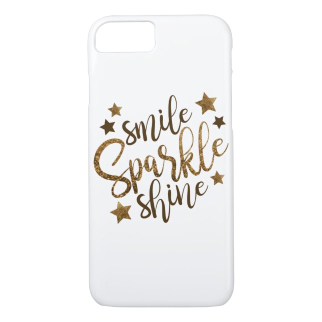 Coques Case-Mate iPhone Citation Inspirante Smile Sparkle (Dos)