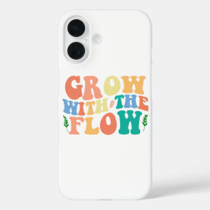 Coque Pour iPhone 16 Citation Inspirante Vintage Colorée "Grandir"