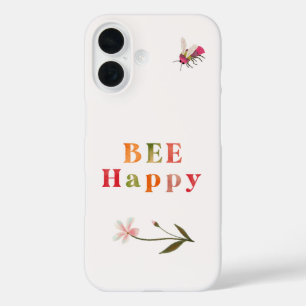 Coque Pour iPhone 16 Citation Inspiration Abeille Rose Boho