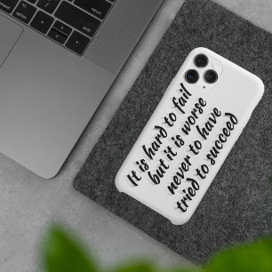 Coque Pour iPhone 16 Citation Motivante 'Ne Pas Essayer Est Pire Que Éc