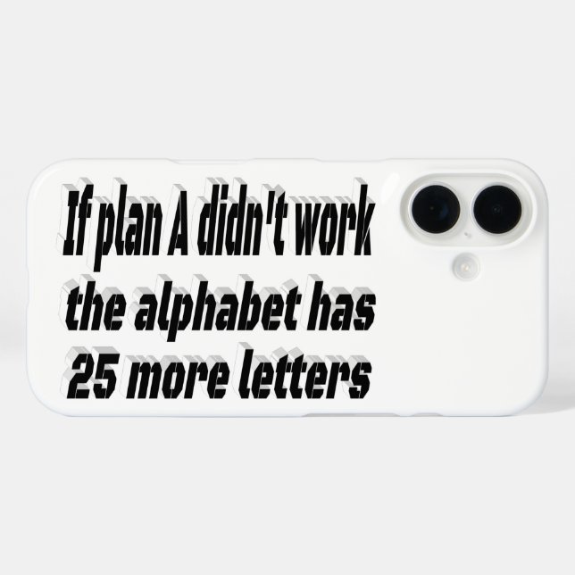 Coques Case-Mate iPhone Citation motivante Plan A  (Verso (horizontal))