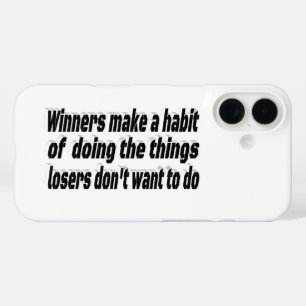 Coque Pour iPhone 16 Citation Motivante sur les Habitudes des Gagnants