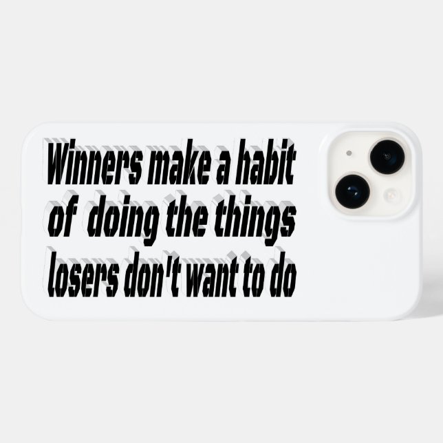 Coques Case-Mate iPhone Citation Motivationnelle des gagnants perdants (Verso (horizontal))