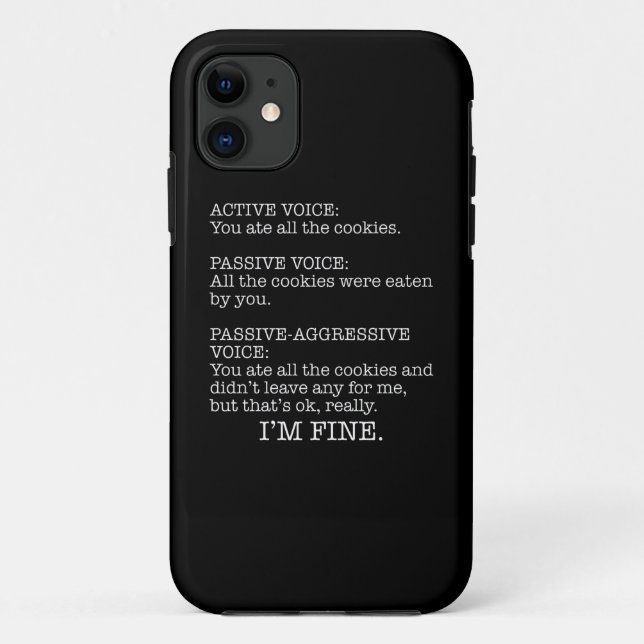 Coques Case-Mate iPhone Citation sarcastique amusante de la voix agressive (Dos)
