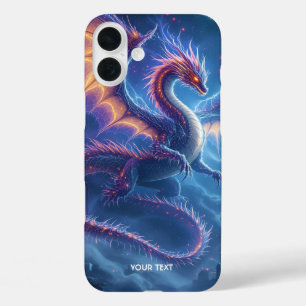 Coque Pour iPhone 16 Plus Cité fantastique du dragon bleu mignon