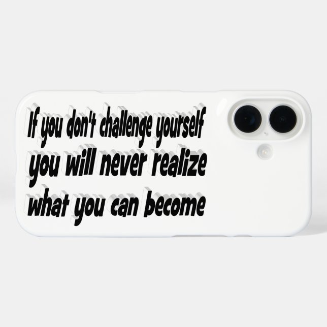 Coques Case-Mate iPhone Citez-vous un défi Citation motivationnelle  (Verso (horizontal))