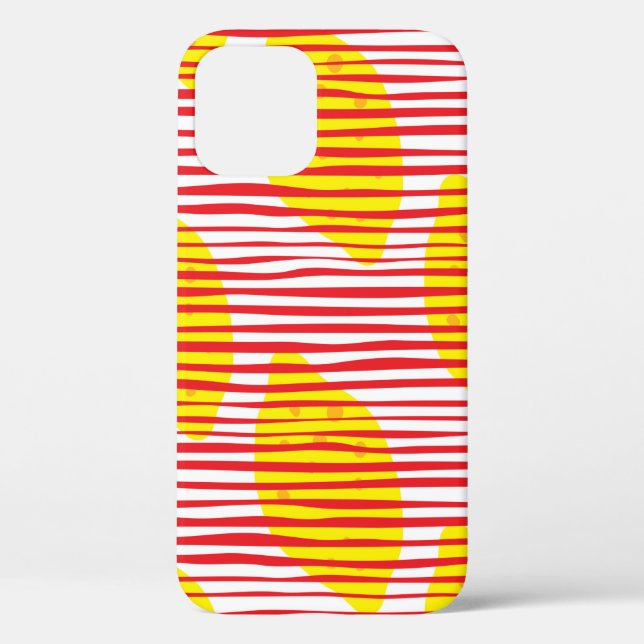 Coques Case-Mate iPhone citron Abstrait avec motif sans feuille. Main dr (Verso)