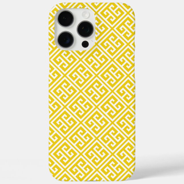 Coques Case-Mate iPhone Citron jaune Motif grec (Verso)