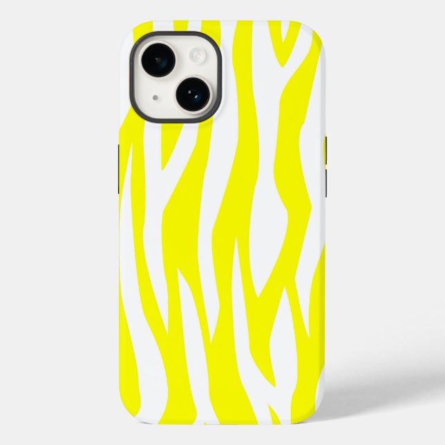 Coques Case-Mate iPhone Citron jaune zèbre Imprimer (Verso)