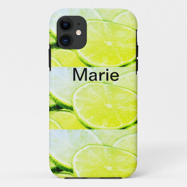 Coques Case-Mate iPhone Citron vert jaune simple ajouter un nom minimal pe (Dos)