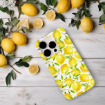 Coque Case-Mate iPhone Citrons et motif feuille<br><div class="desc">Motif d'aquarelle à base de citrons et de feuilles</div>