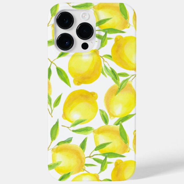Coques Case-Mate iPhone Citrons et motif feuille (Verso)