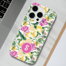 Citrons et tulipes Motif Floral | Citrus Monogramm