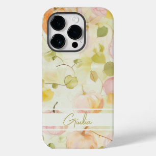 Coque Case-Mate iPhone citrouille aquarelle chute design avec nom