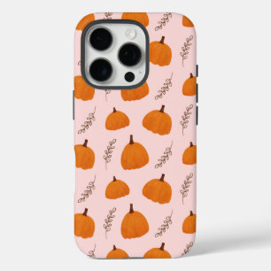 Coque iPhone 16 Pro Citrouille d'automne Motif rose