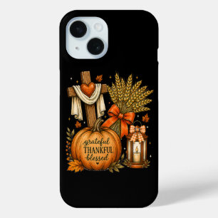 Coque Case-Mate iPhone Citrouille de chute chrétienne reconnaissante merc