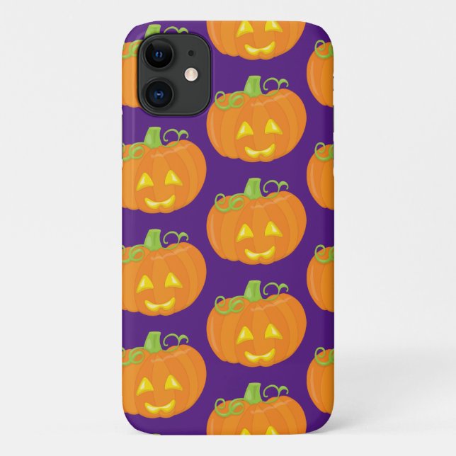 Coques Case-Mate iPhone Citrouille drôle de Jack O'Lantern motif d'Hallowe (Dos)