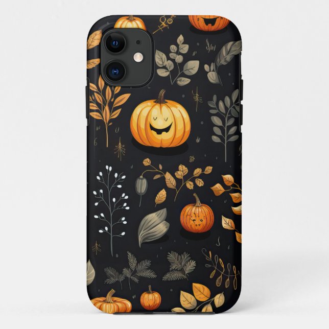 Coques Case-Mate iPhone Citrouille Feuille en chute d'automne (Dos)