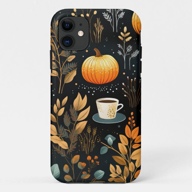 Coques Case-Mate iPhone Citrouille Feuille en chute d'automne (Dos)