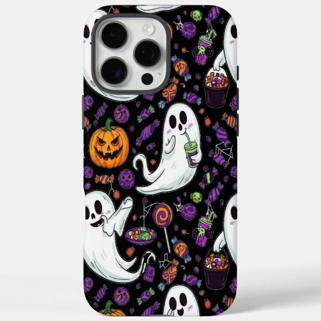 Coques Case-Mate iPhone Citrouille Ghost Motif Cute Halloween (Verso)