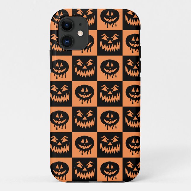 Coques Case-Mate iPhone Citrouille Halloween Face Fantôme Motif Éffrayant (Dos)