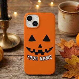 Coque Case-Mate iPhone Citrouille orange personnalisée Halloween Votre no