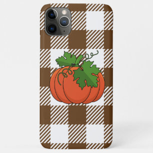 Case-Mate iPhone Case Citrouille orange sur motif à carreaux blanc marro