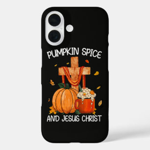 Coque Pour iPhone 16 Citrouille Spice et Jésus-Christ