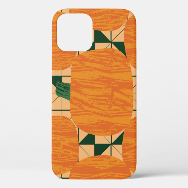 Coques Case-Mate iPhone Citrouille : Triangle géométrique rétro. (Verso)