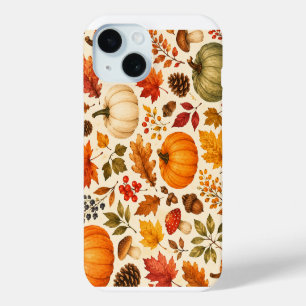 Coque Case-Mate iPhone Citrouilles aquarelles d'automne, feuilles d'autom