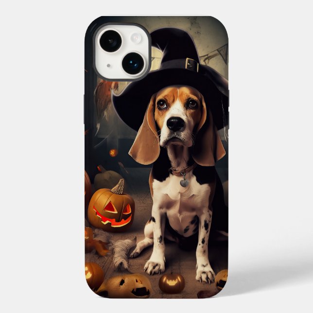 Coques Case-Mate iPhone Citrouilles Beagle Halloween Épouvantables (Verso)