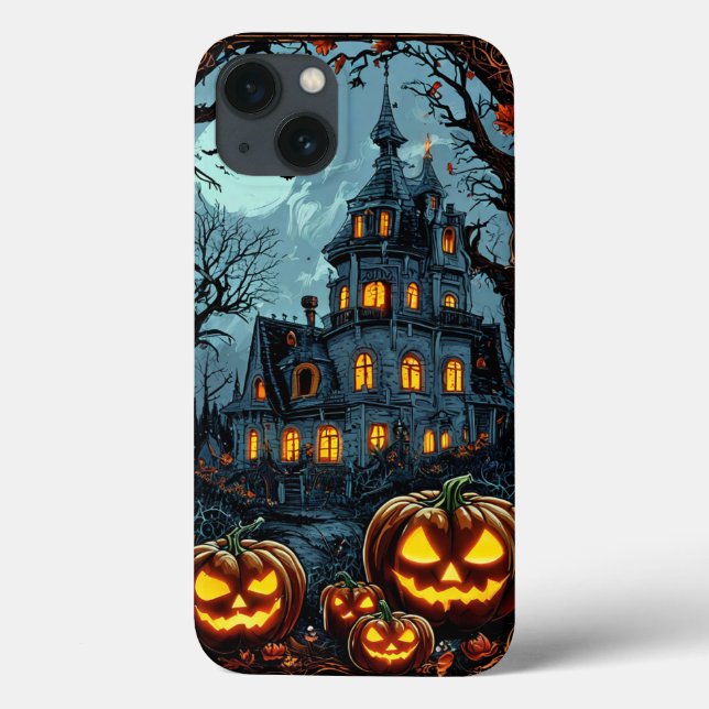 Coques Case-Mate iPhone Citrouilles brillants dans la nuit d'Halloween (Verso)