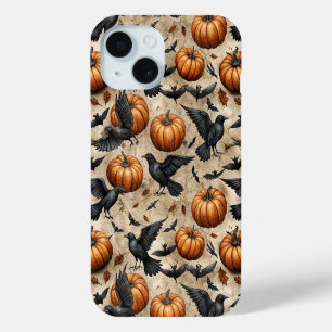 Coque Case-Mate iPhone Citrouilles, corbeaux et chauves-souris Motif d'Ha