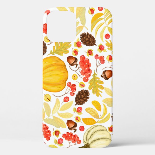 Coques Case-Mate iPhone Citrouilles d'automne, glands, arrière - plan vint (Verso)