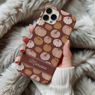 Coque Case-Mate iPhone Citrouilles d'automne marron neutre