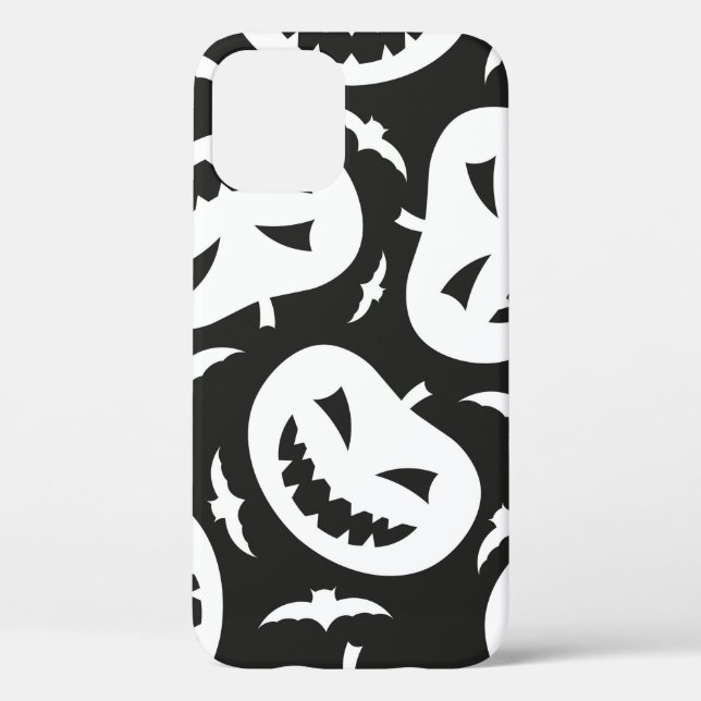 Coques Case-Mate iPhone Citrouilles d'halloween blanc et chauves-souris is (Verso)