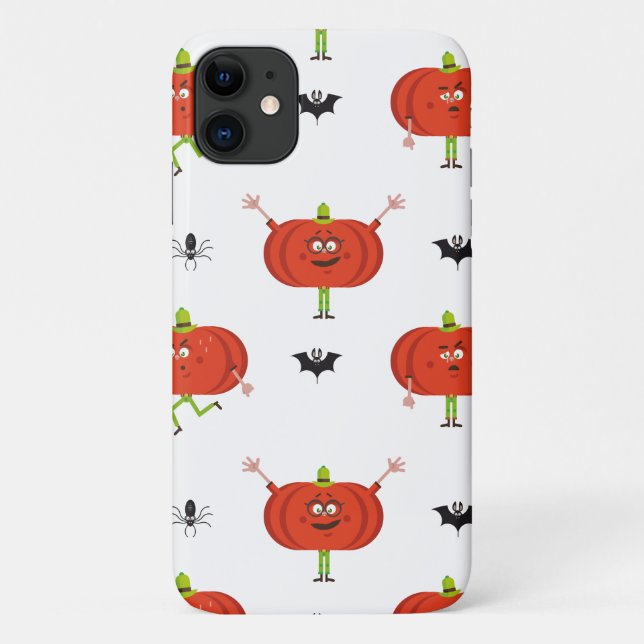 Coques Case-Mate iPhone Citrouilles d'halloween mignonnes, araignée et mot (Dos)