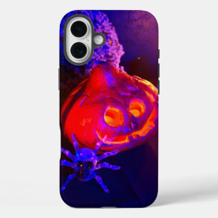 Coque Pour iPhone 16 Plus Citrouilles Halloween néon