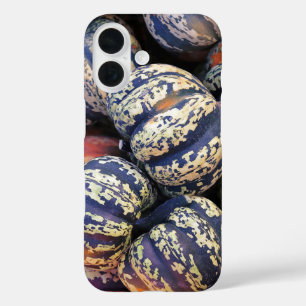 Coque Pour iPhone 16 Citrouilles rayées rustiques