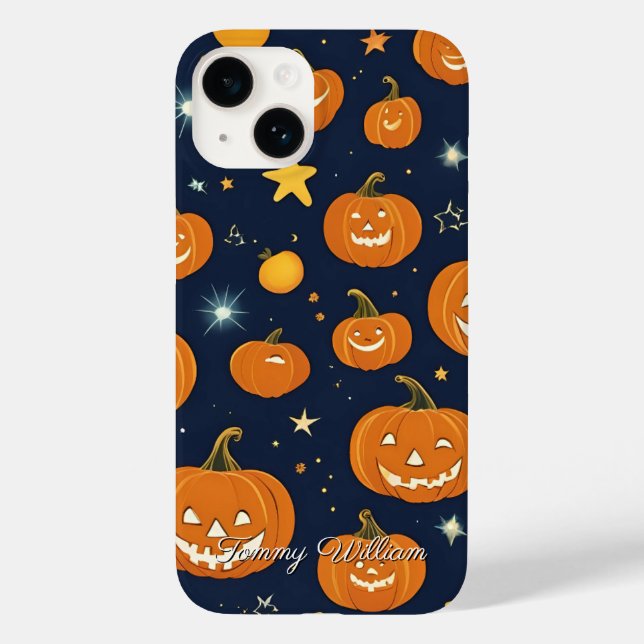 Coques Case-Mate iPhone Citrouilles souriants pour Halloween (Verso)