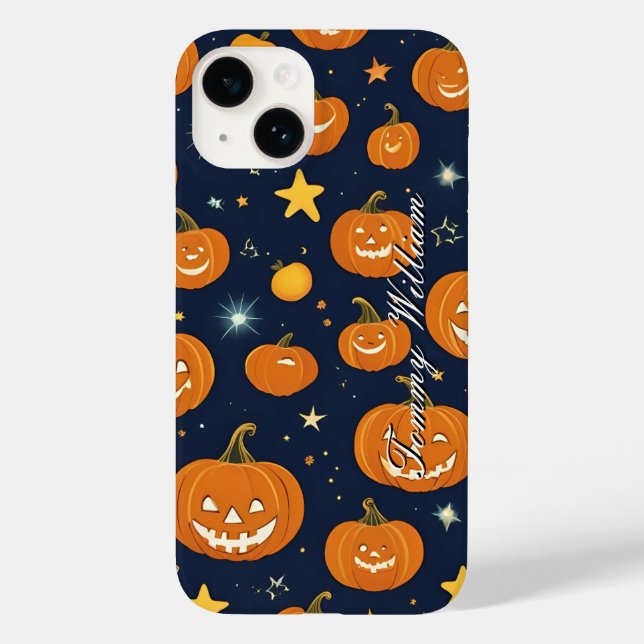 Coques Case-Mate iPhone Citrouilles souriants pour Halloween (Verso)