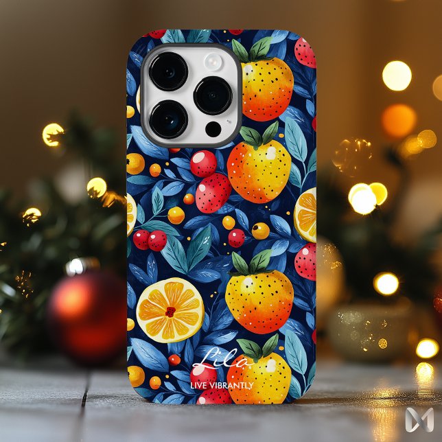 Coques Case-Mate iPhone Citrus et Berry Wellness Blue & Orange (Créateur téléchargé)