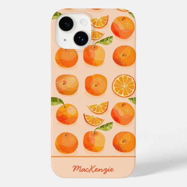 Coques Case-Mate iPhone Citrus Orange personnalisé (Verso)