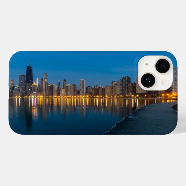 Coques Case-Mate iPhone Cityscape du nord de Chicago (Verso (horizontal))