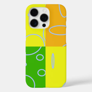 Coque iPhone 16 Pro Clair vert orange jaune bleu clair boucle