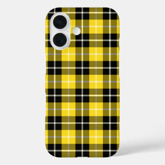 Coque Pour iPhone 16 Clan Barclay Tartan Jaune et noir Plaid