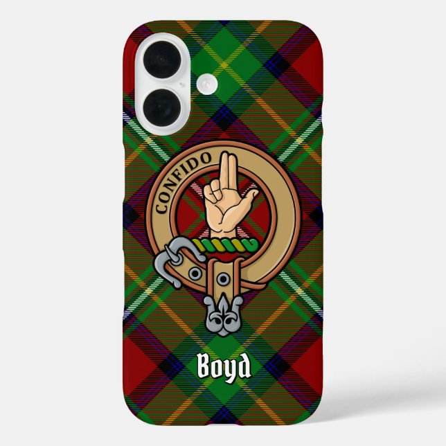 Coques Case-Mate iPhone Clan Boyd Crest sur Tartan (Verso)